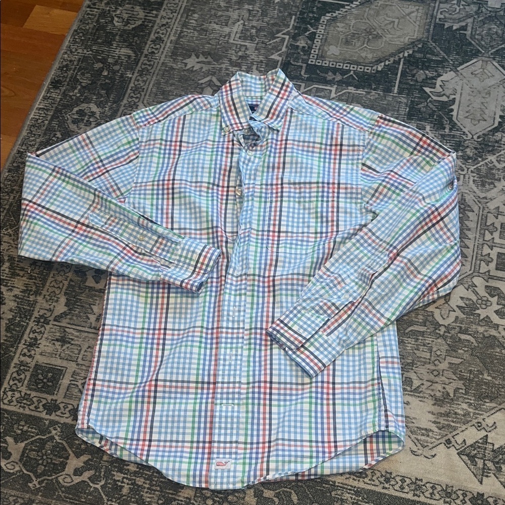 Vineyard Vines men’s Murray Blue and Red Plaid Button Down Shirt size XS